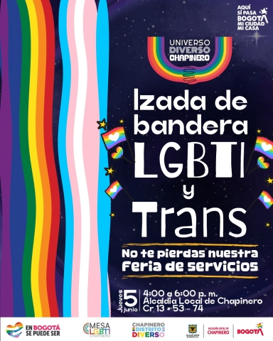 Pieza gráfica de invitación a evento izada de bandera