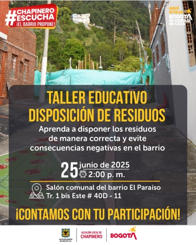 Pieza gráfica de evento de disposición de residuos en Chapinero