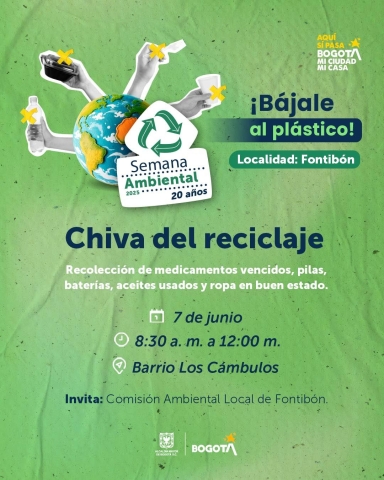 imagen de invitación al evento de la chiva del reciclaje 