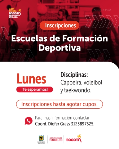 Pieza gráfica que tiene información de las inscripciones.
