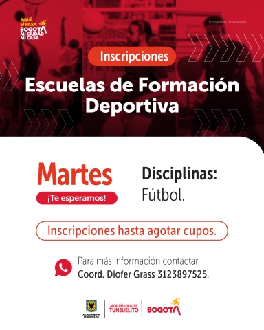 Pieza gráfica que tiene información de las inscripciones.
