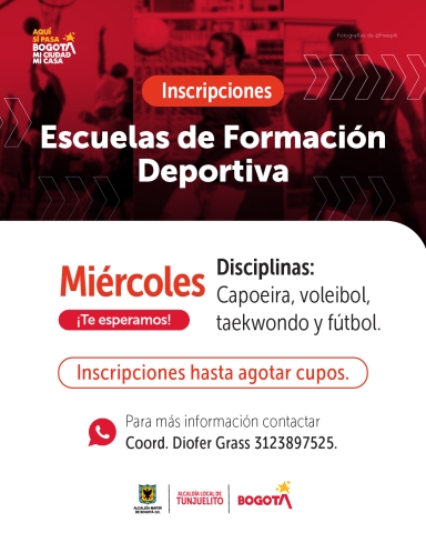 Pieza gráfica que tiene información de las inscripciones.