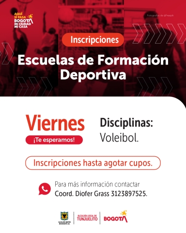 Pieza gráfica que tiene información de las inscripciones.