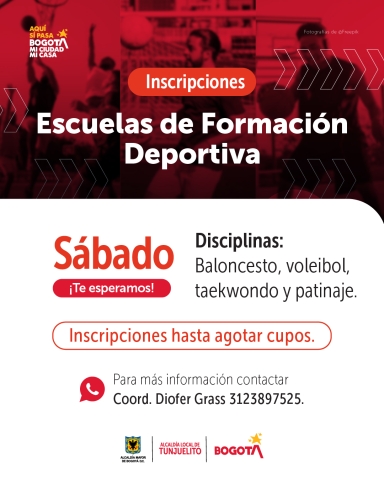 Pieza gráfica que tiene información de las inscripciones.
