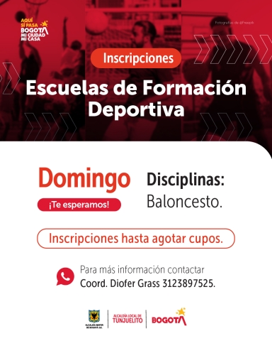 Pieza gráfica que tiene información de las inscripciones.