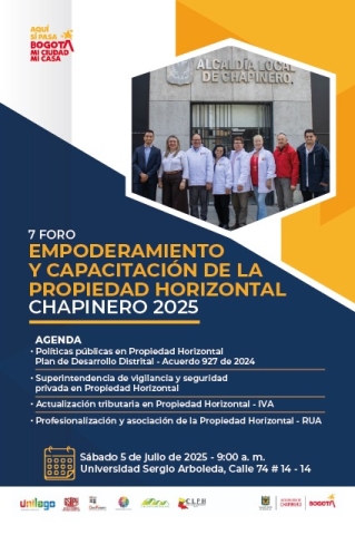 Pieza gráfica de Foro de Empoderamiento y Capacitación de Propiedad Horizontal en Chapinero