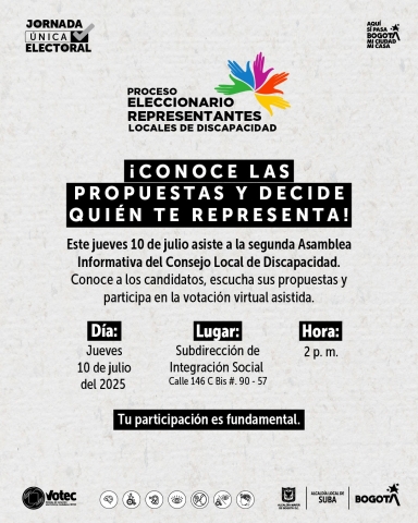 Segunda Asamblea Informativa del Consejo Local de Discapacidad de Suba