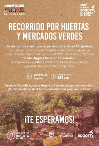 Pieza de recorrido por huertas y mercados verdes en Chapinero