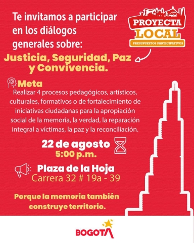 Te invitamos a participar en los diálogos generales sobre Justicia, Seguridad, Paz y Convivencia.