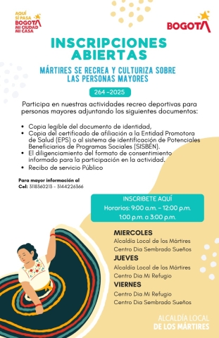 Invitación Actividades Recreo Deportivas para personas mayores