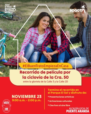 Recorrido de película por la ciclovía de la Cra. 50