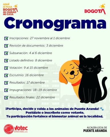 Cronograma consejo de protección y bienestar animal.