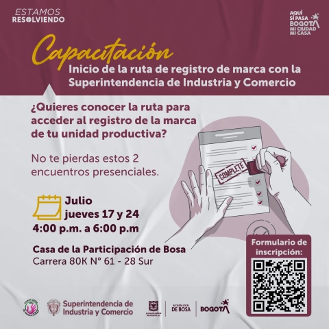Capacitación: Inicio de la ruta y registro de marca con la Superintendencia de Industria y Comercio