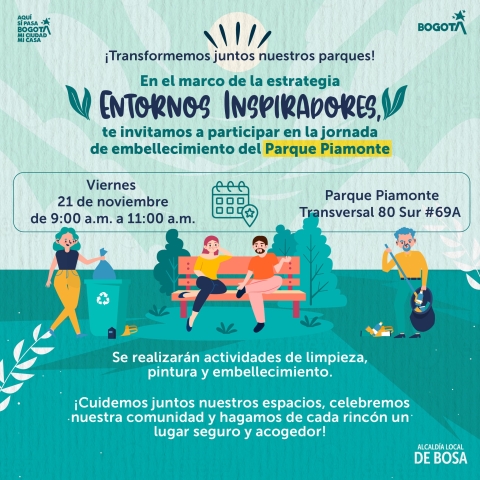 ¡Transformemos juntos nuestros parques! En el marco de la estrategia Entornos Inspiradores