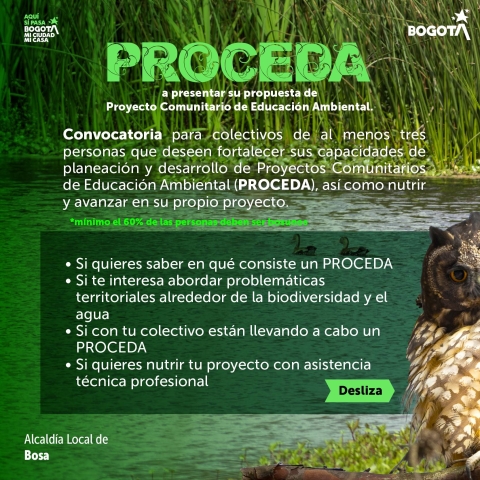 Proceda a presentar su propuesta de Proyecto Comunitario de Educación Ambiental