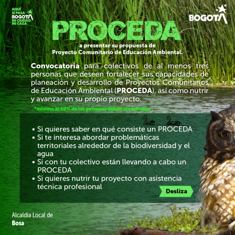 Proceda a presentar su propuesta de Proyecto Comunitario de Educación Ambiental