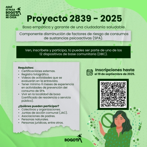 Proyecto 2839 - 2025 Bosa empática y garante de una cuidadania saludable