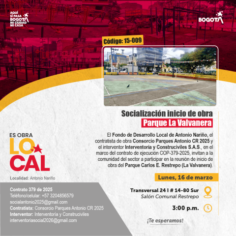 Socialización inicio de obra – Parque La Valvanera