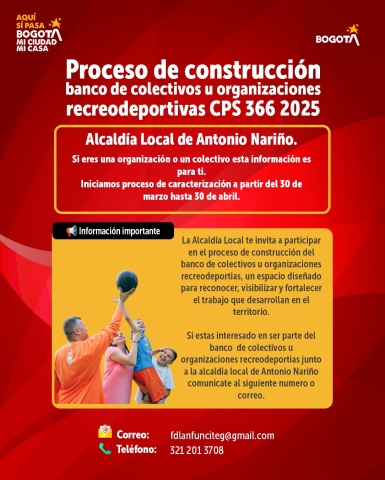 Proceso de construcción banco de colectivos u organizaciones recreodeportivas CPS 366 2025