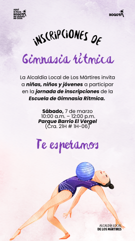 Banner de invitación a la comunidad para gimnasia.