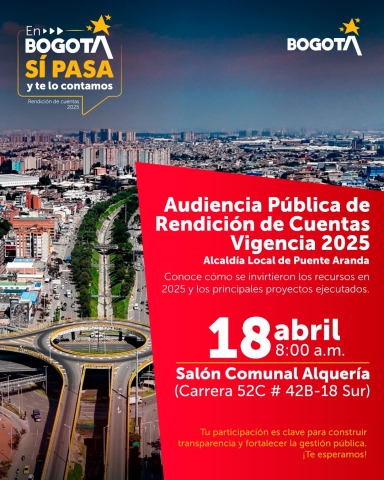Audiencia pública de rendición de cuentas vigencia 2025 Alcaldía local de Puente Aranda