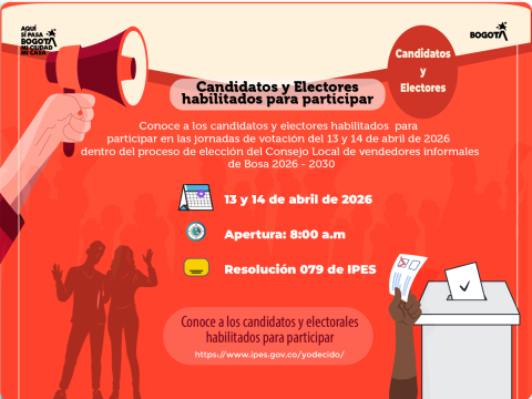 Elección del Consejo Local de vendedores informales de Bosa 2026 - 2030.