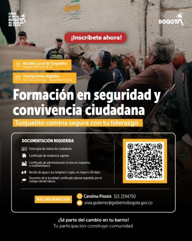 Formación en seguridad y convivencia ciudadana Tunjuelito camina segura con tu liderazgo