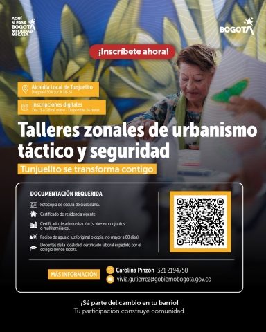 Talleres zonales de urbanismo táctico y seguridad Tunjuelito se transforma contigo