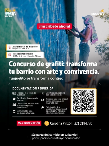 Concurso de grafiti: transforma tu barrio con arte y convivencia. Tunjuelito se transforma contigo - TUNJUELITO