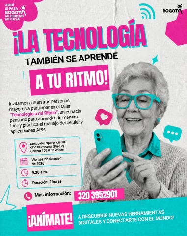 Taller gratuito "Tecnología a mi Ritmo" para personas mayores en Bosa