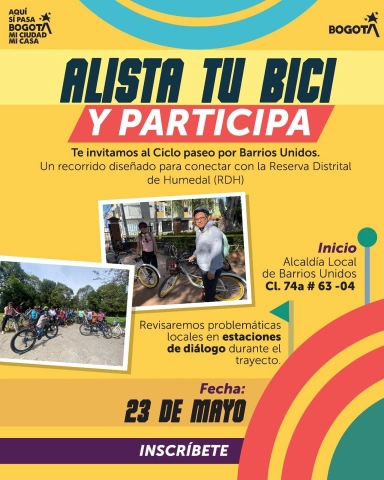 Invitación al ciclo paseo por Barrios Unidos