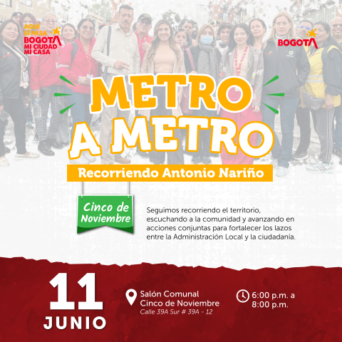 Metro a Metro llega a Antonio Nariño para fortalecer el diálogo con la comunidad