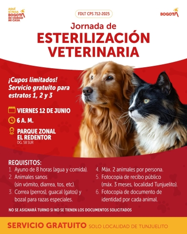Jornada de ESTERILIZACIÓN VETERINARIA - TUNJUELITO