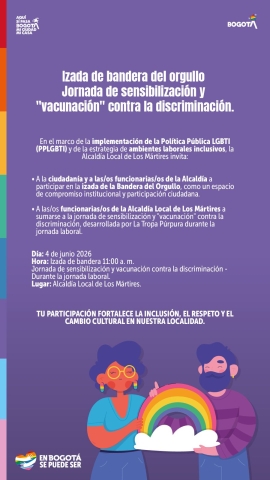 Tu participación fortalece la inclusión, el respeto y el cambio cultural en nuestra localidad.