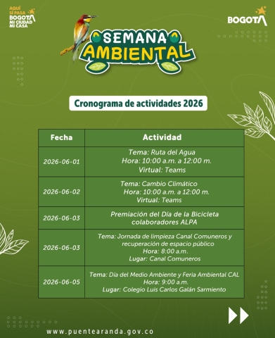 Semana Ambiental – Cronograma de Actividades 2026