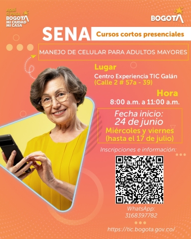 SENA – Cursos Cortos Presenciales Manejo de Celular para Adultos Mayores