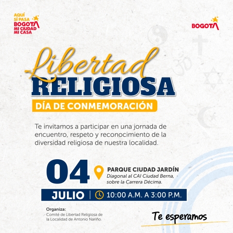 Conmemoramos la libertad religiosa como un derecho que nos une en el respeto, la convivencia y el reconocimiento de la diversidad.
