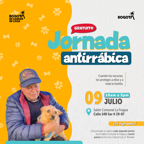 Jornada gratuita de vacunación antirrábica llega al barrio La Fragua
