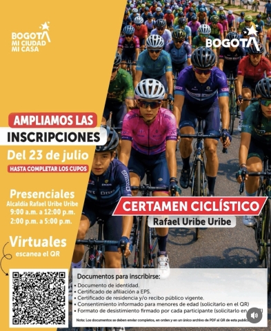 ¡Que no te lo cuenten, vívelo!  Es tu momento de rodar, retarte y ser parte de una jornada que mueve a toda la localidad. 💪 Súmate, participa y demuestra hasta dónde puedes llegar.  👥 Invita a tu parche, arma tu equipo y haz parte de esta experiencia sobre ruedas. 📲 Inscríbete ya y asegura tu lugar antes de que se agoten los cupos.