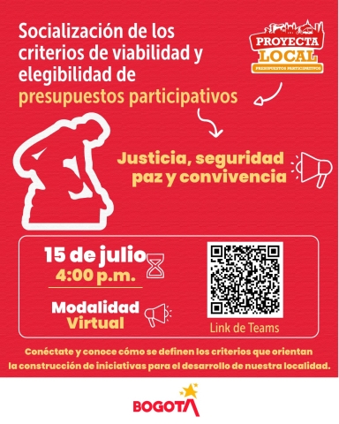 Presupuestos Participativos – Justicia, seguridad, paz y convivencia