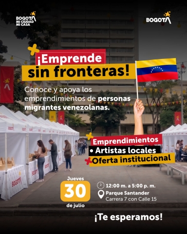 La Alcaldía Local de Santa Fe invita a la ciudadanía a participar en la jornada "Emprende sin Fronteras"