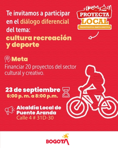 Te invitamos a participar en el diálogo diferencial del tema:  cultura recreación y deporte