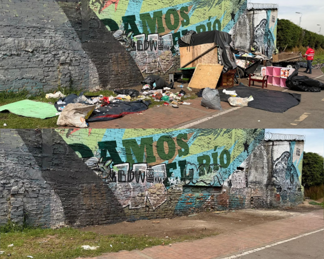 Operación Espacio Público Canal Río Fucha en Antonio Nariño