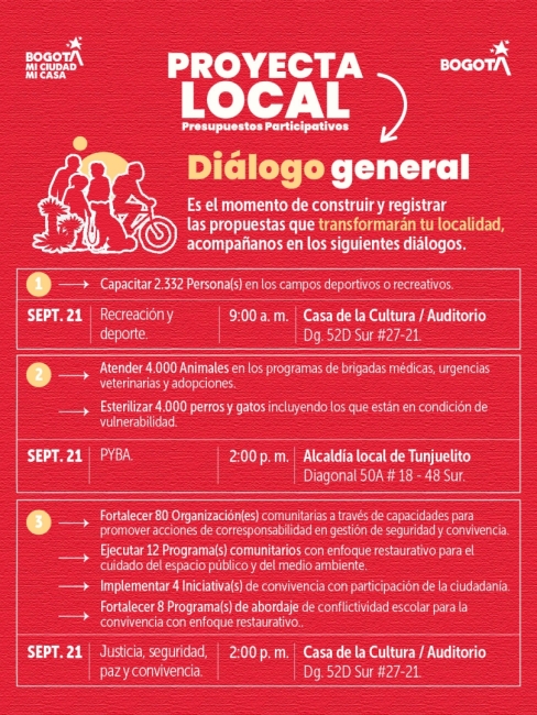 Tunjuelito abre sus espacios de participación para construir propuestas a través de Proyecta Local