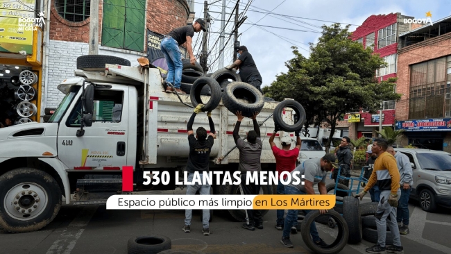 Más de 500 llantas fueron retiradas en Los Mártires