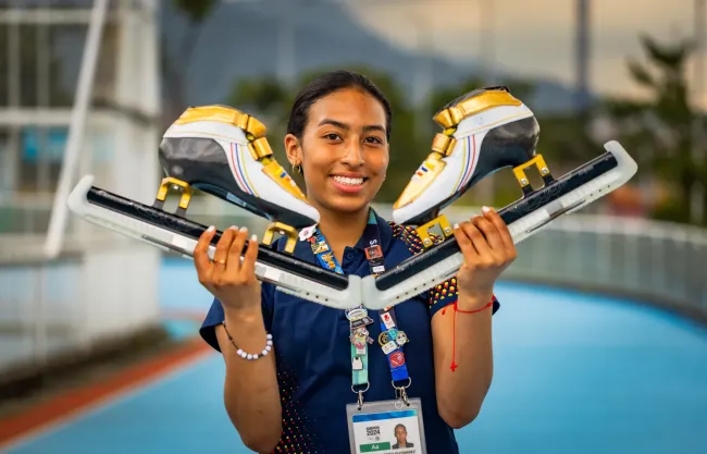 Isabella Caicedo, patinadora afrobogotana