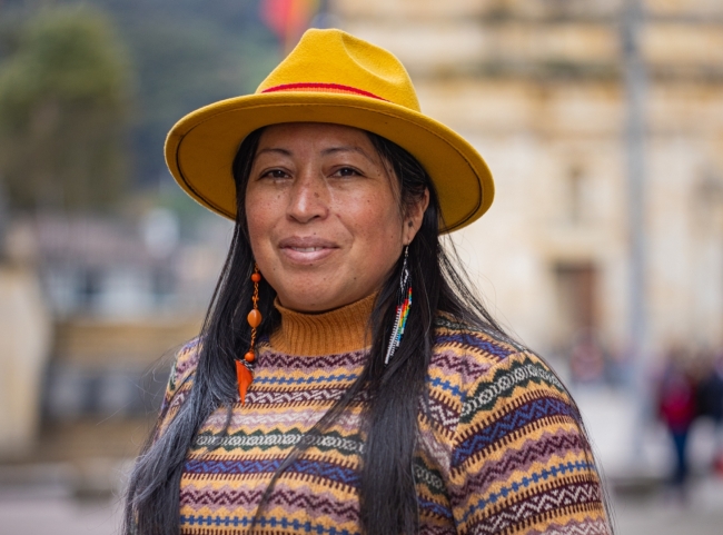 María Inés Reina, mujer de la etnia indígena Los Pastos