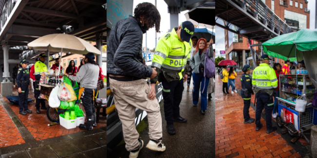 Durante la intervención se adelantaron acciones de recuperación del espacio público en el perímetro del puente peatonal y al interior de la estación. 