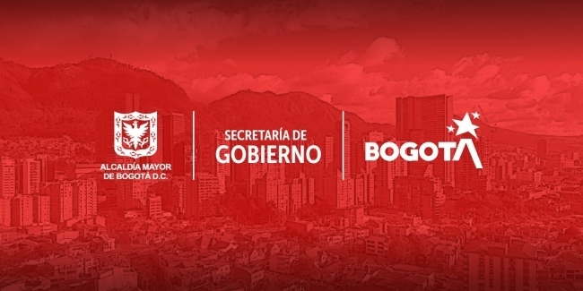 Foto de fondo de Bogotá acompañada de los logos oficiales de la Secretaría Distrital de Gobierno