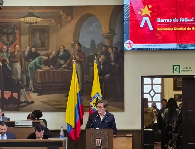 Gustavo Quintero, Secretario Ditrital de Gobierno dirigiendose al Concejo de Bogotá